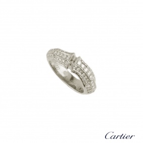 Cartier White Gold Diamond Set Bamboo Ring